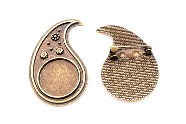 Brooch Blanks - Teardrop Bronze (pair 