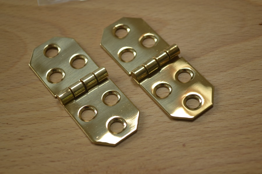 Decorative Polished Brass Hinges (pair) - prokraft